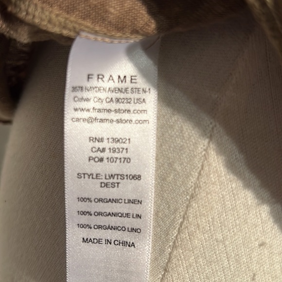 Frame XS linen t shirt with distressed edging - Picture 5 of 6